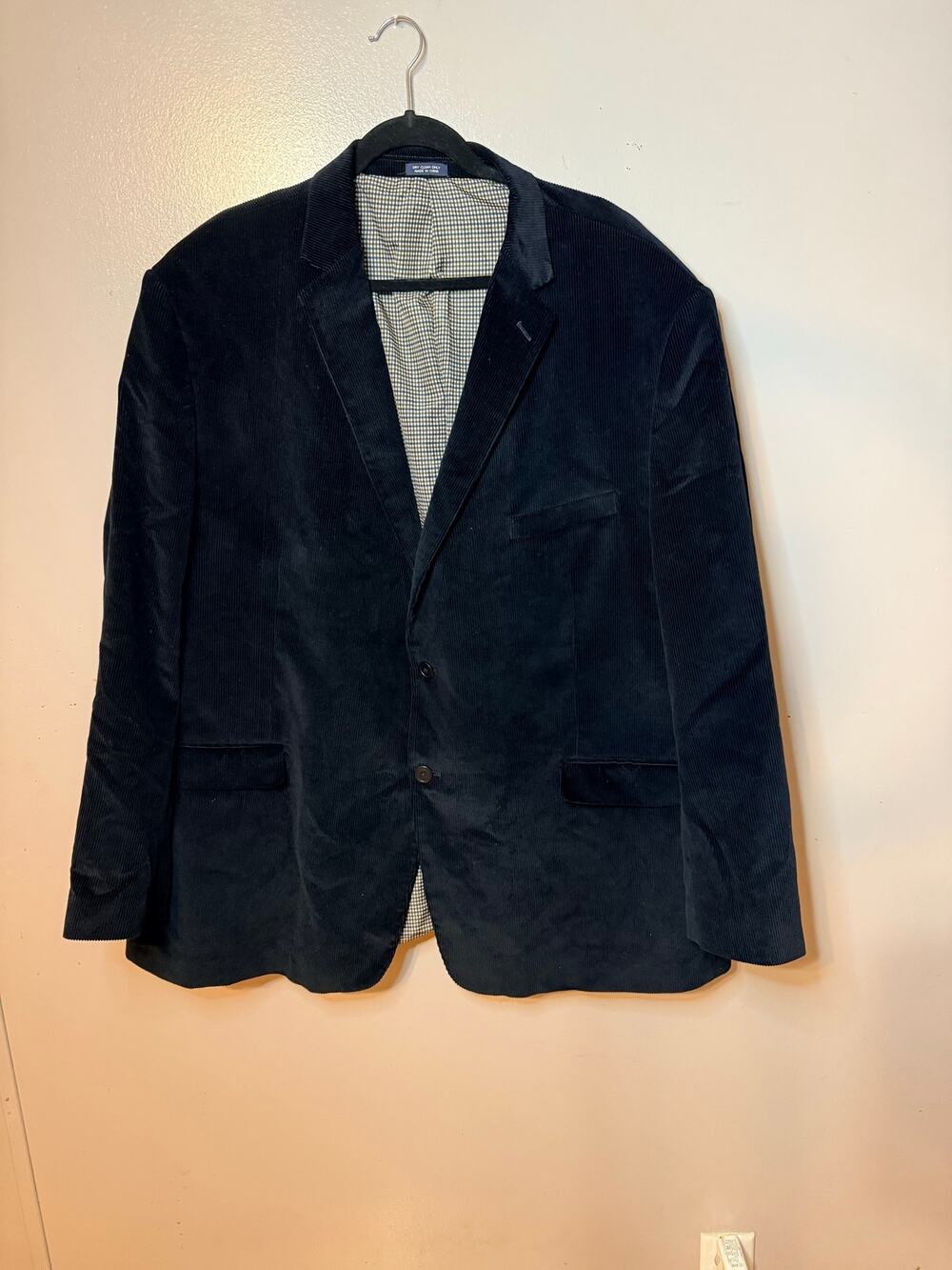 Saddlebred Corduroy Sport Coat Blazer Suit Jacket 54 R Black Heritage Classic